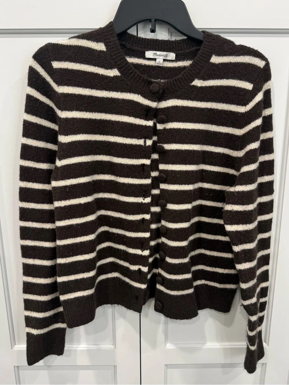 Madewell NEW Size L Kensington Cardigan Color Brown MSRP $118
